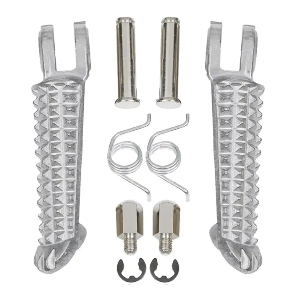 1Pair Motorcycle Footrests Foot Pegs Rear Front Aluminum Silver For Yamaha YZF R1 2002-2020 R6 2003-2020 YZF R6S R1M Accessories