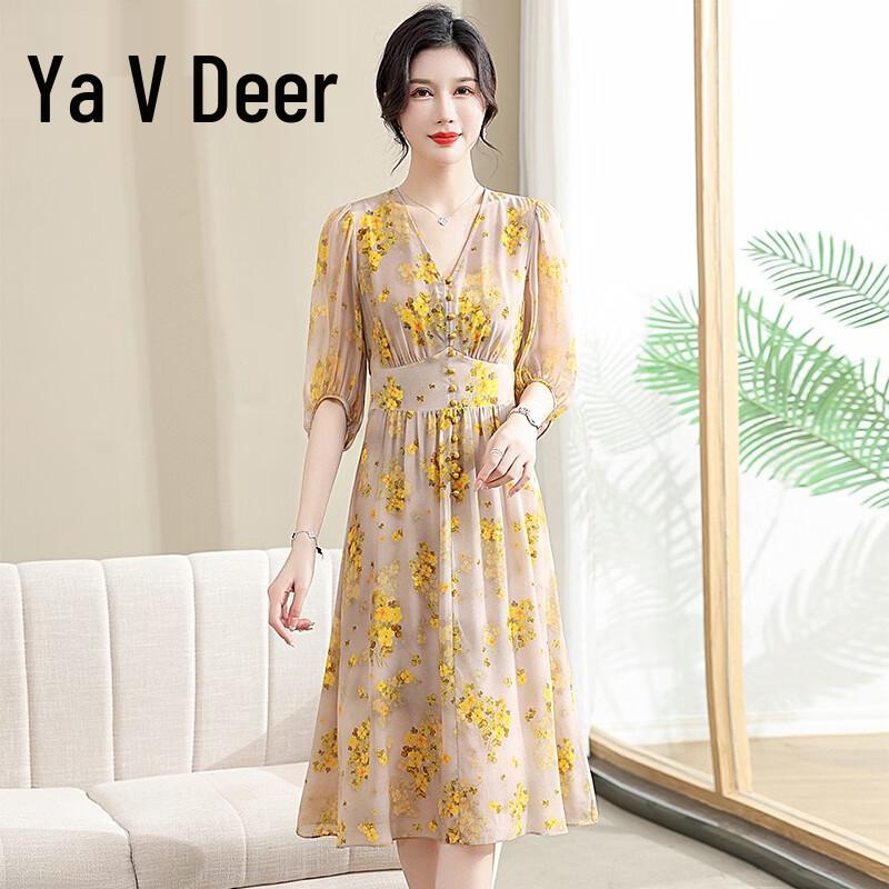 Yalu Floral Print V-Neck Maxi Dress XL