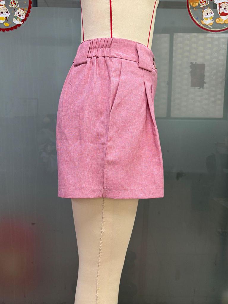 High-Waisted Fashion Casual Solid Color Shorts with Pockets for Women - Summer 2025 Collection