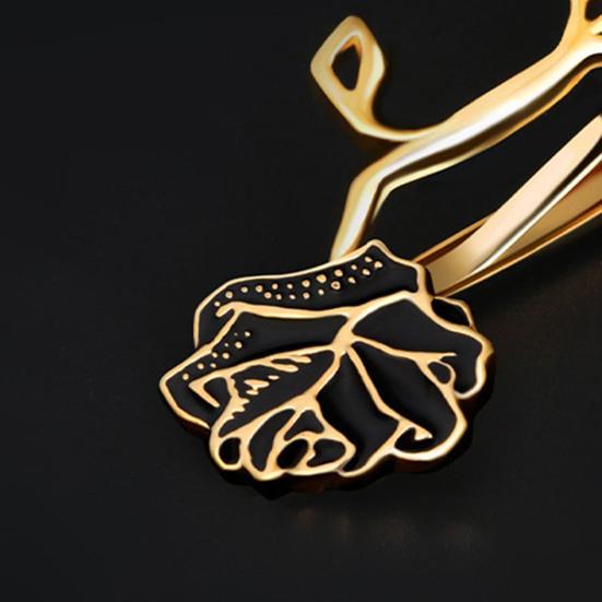 Detachable Tie Back Golden Flower Design Tie Clip Versatile Bow Tie Clip Weddings Business Suits Accessories
