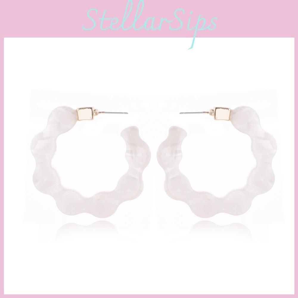 Fashionable U-shape White Alloy Earrings Trendy Modern Jewelry For Women