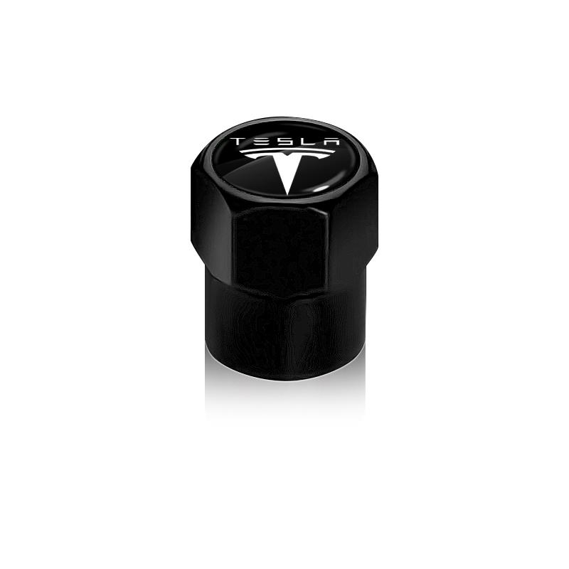 4Pcs Metal Car Logo Wheel Tire Hex Valve Caps Stem Case Covers For Tesla Model S Model X Model Y Cybertruck Model 3 Model Y
