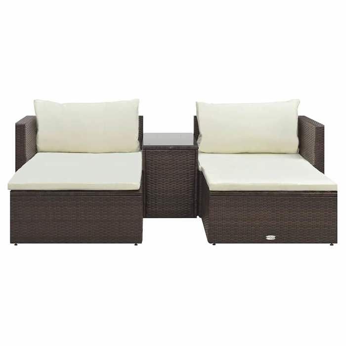 Salon de jardin modulable 5 pièces - Marron - 70 x 40 x 48 cm