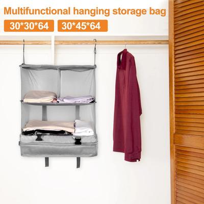 Organisateur de bagages de voyage suspendu, sac de rangement portable pour vêtements, grande capacité, pliable et respirant