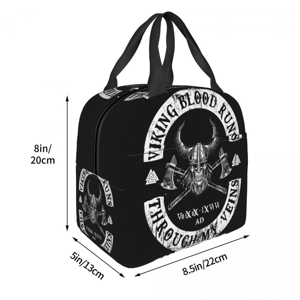 Viking Blood Runs Through My Veins Insulated Lunch Bag for Kids School Cooler Thermal Food Box Tote Lunch Boxes Container