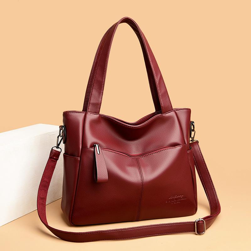 Single-shoulder Bag Ladies' Bag Fashionable and Versatile Tote Bag Soft Leather Hand-held Crossbody Bag