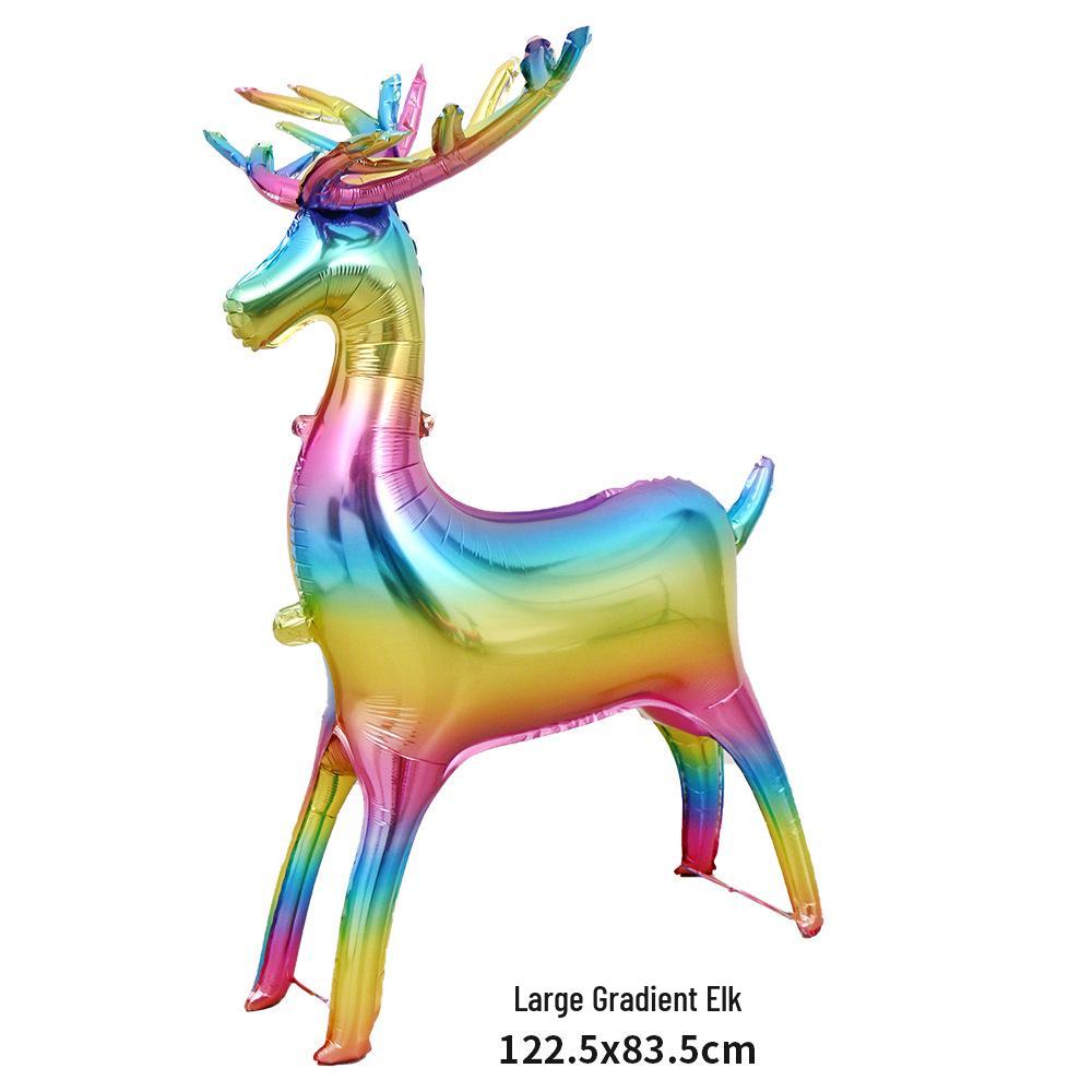 3D Golden Reindeer Aluminum Foil Balloon - Christmas Party Decoration