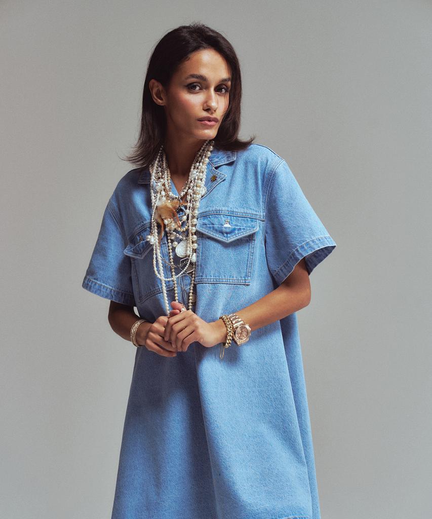 ERER Denim Dress Sky Blue