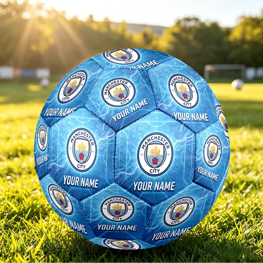 Personalized Size 5 Football Manchester City Pattern Outdoor Game Sports Ball Gift