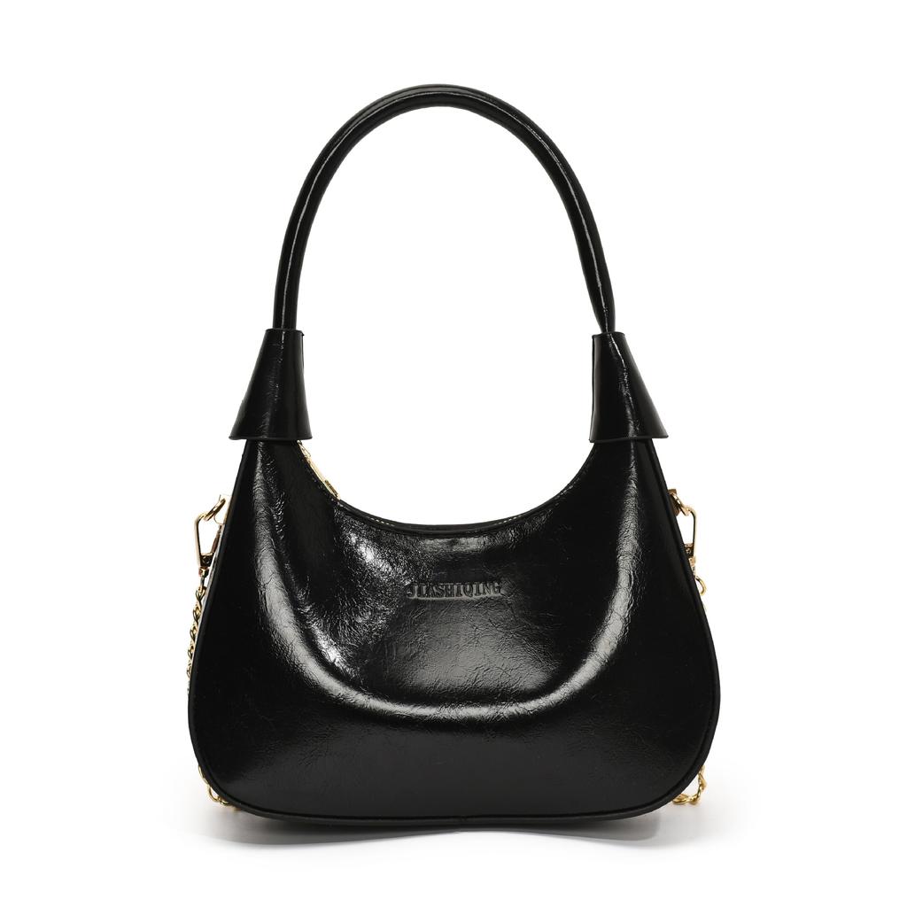 Spring fashion glossy commuter bag casual versatile patent leather crescent bag shoulder underarm bag women's bag