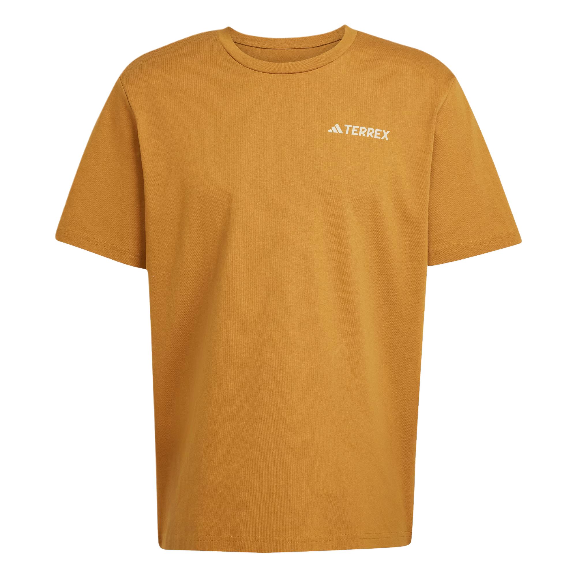 Adidas Terrex Fashion Simple Loose Pullover Round Neck Short Sleeve T-Shirt Men Tops Rock-Layer-Bronze Detective-Gold JY4835 2XL