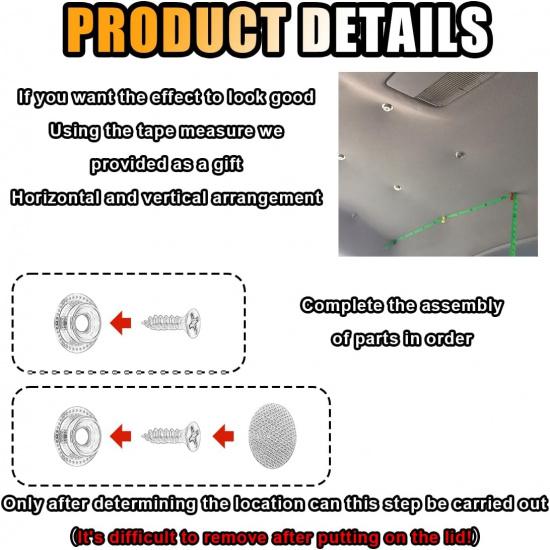 60PCS Car Roof Headliner Repair Rivets Retainer Buttons, Auto Roof Repair Kit Car Roof Snap Rivets, Fixing Repair Buckle For Car Interior Ceiling