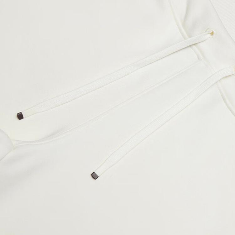 Fila Logo Print Solid Color Outdoor Casual Loose Fit Wide Leg Knit Sports Pants Women bottoms Steam-White F11W439608FIV