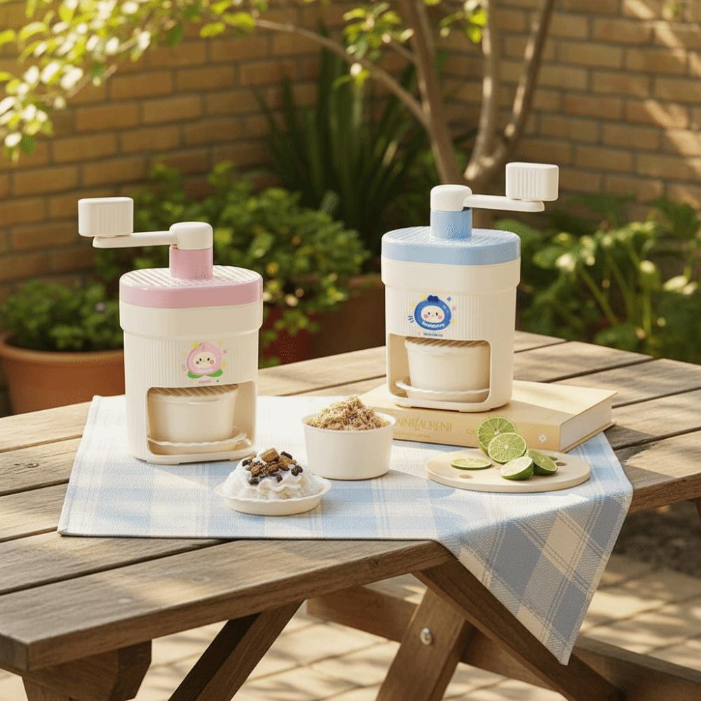 Small Manual Ice Shaver Mini Design Hand-cranked Ice Crusher Manual Operation Portable Shaved Ice Maker Restaurant