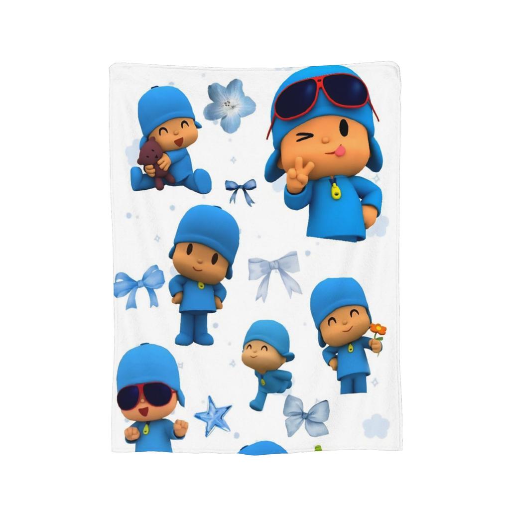 Pocoyoed Comedy Cartoon Blanket Wool Funny Warm Throw Blankets For Home Restaurant Spring/Autumn,