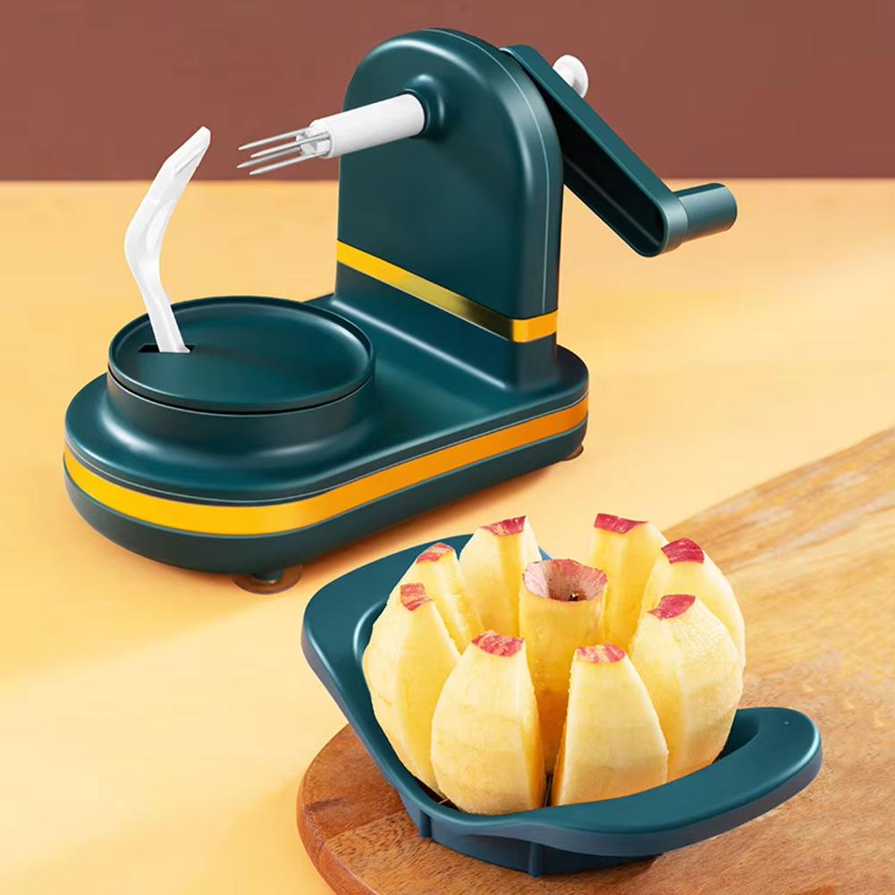 Sbuccia Mela Manuale Multifunzionale con Lame in Acciaio Inossidabile Manovella Sbucciafrutta Macchina per Sbucciare Alimenti per Gadget da Cucina
