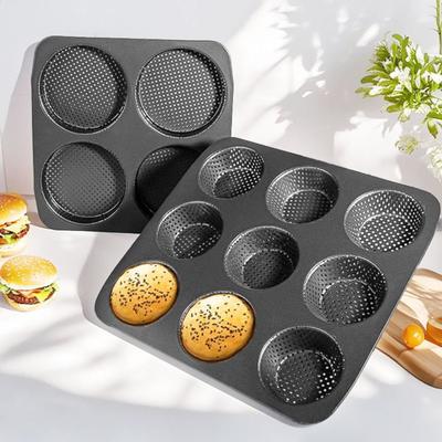 4/9/12 Hole Hamburger Bun Pan Carbon Steel Baking Pan Hamburger Bread Mold  Fast Food Restaurants