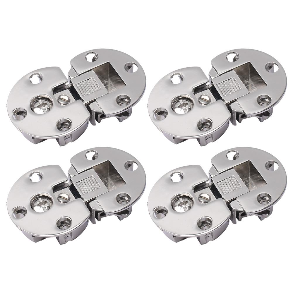 

4pcs Semicircular Flip Hinge Folding Hinge Wardrobe Cabinet Concealed Hinge 180-degree Positioning Furniture Hardware