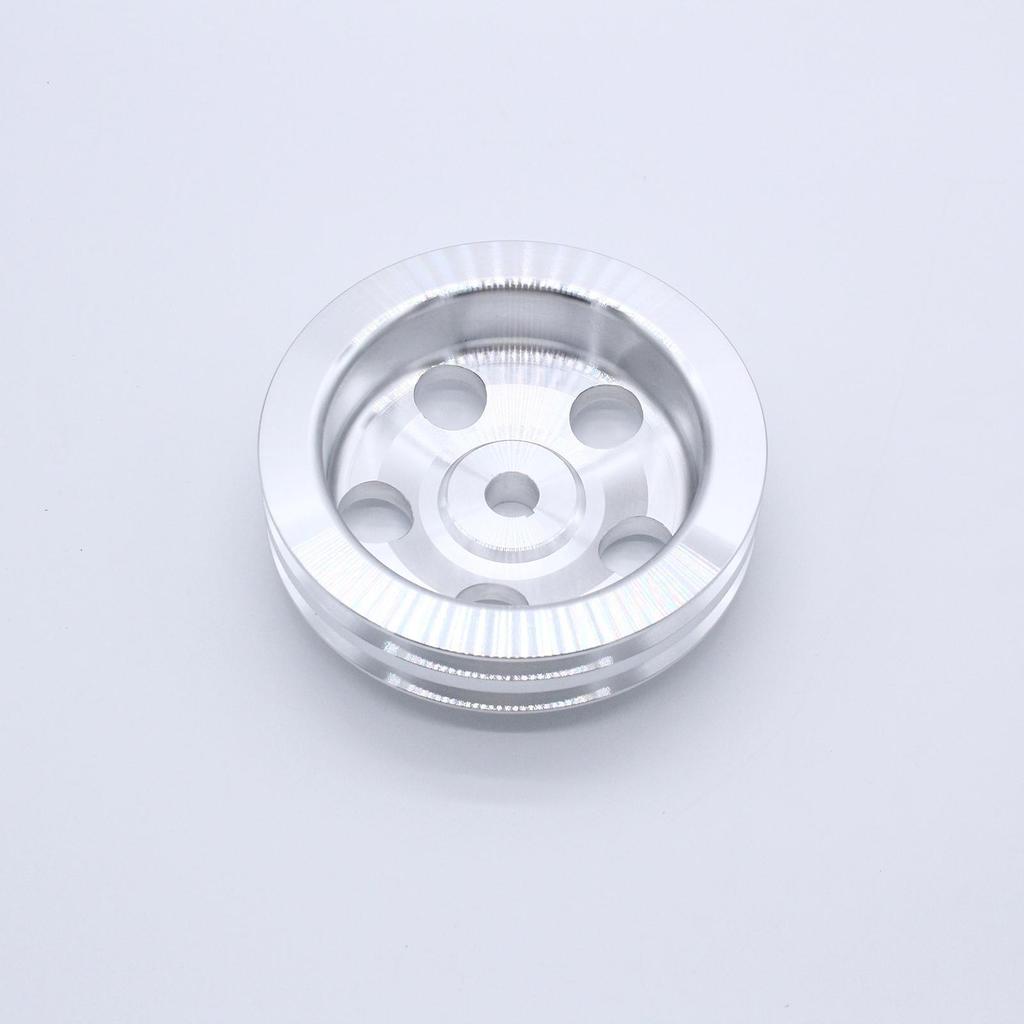 Chrome Double Groove Steering Pump Pulley Replacement Spare Part Durable Aluminum Alloy for Chevrolet Hydraulic System Repair