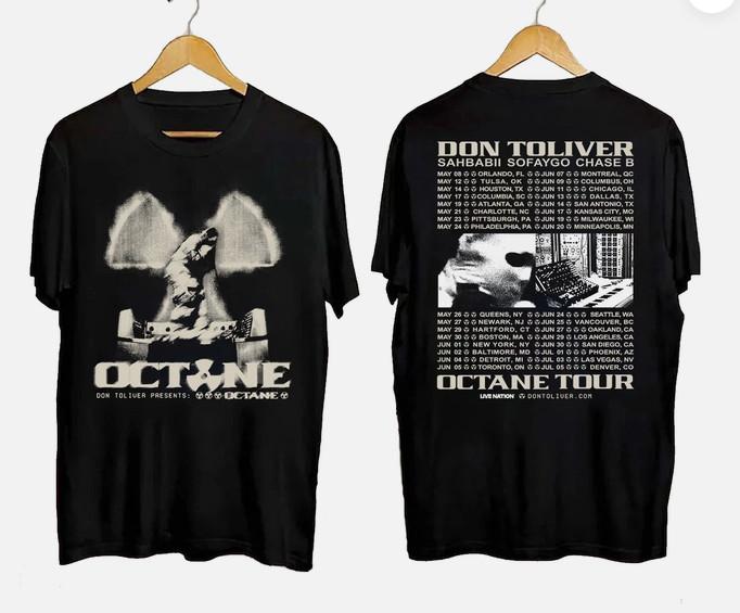 Koszulka Don Toliver Octane Tour 2026, Koszulka Merch z Koncertu Rap