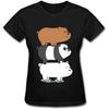 Cool Day Women's We Bare Bears O-neck T-shirt Black Large