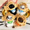 Taiyaki Headgear Plush Toy Keychain Cartoon Cat Soft Stuffed Doll Pendant Car Key Ring Backpack Bag Decor Kid Gift