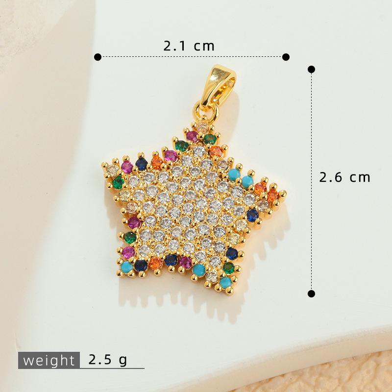 Classic Five-Pointed Star Zircon Pendant for DIY Jewelry - Bracelet & Necklace Accessories