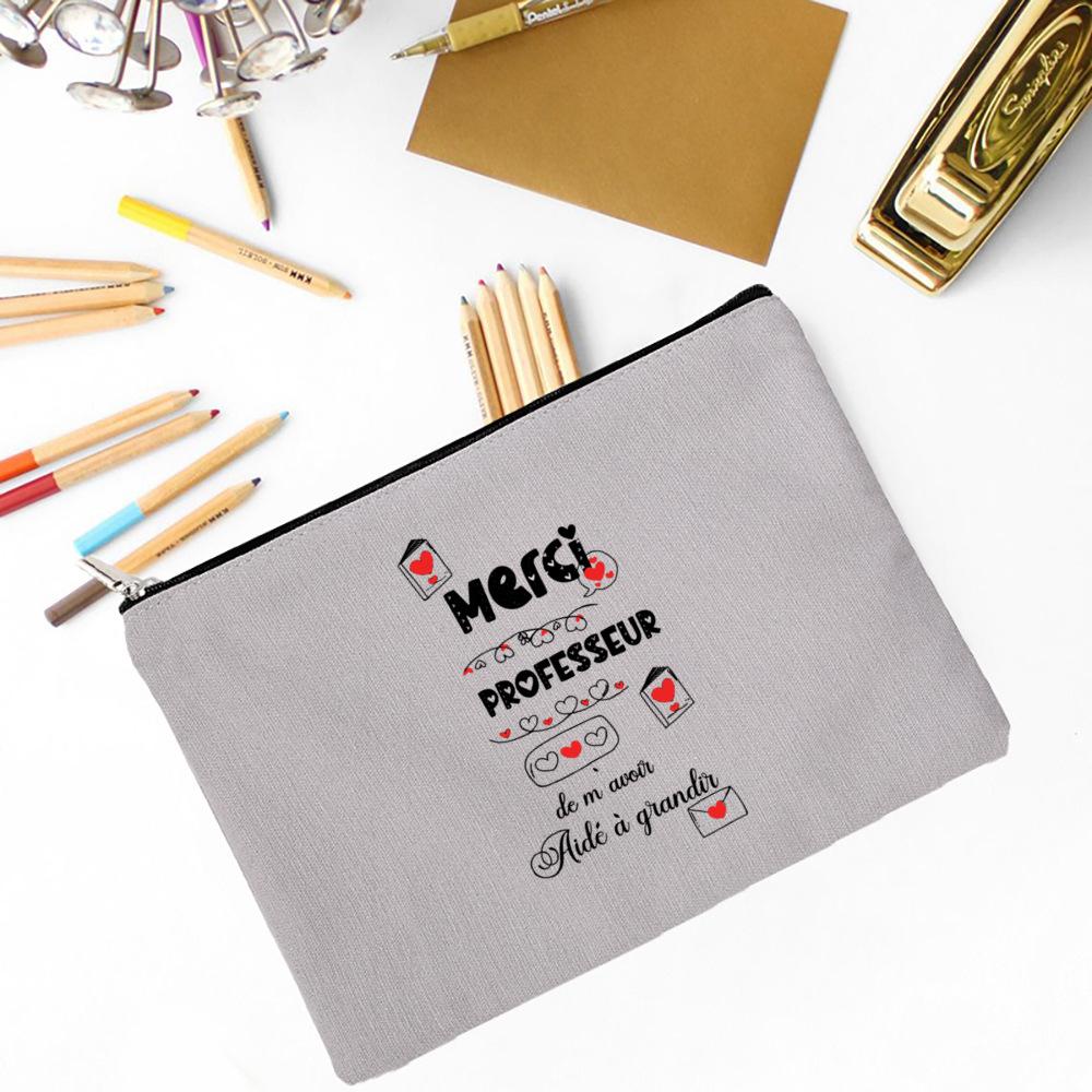 The Influence of Teacher Will Last for A Lifetime Print Makeup Bag Travel Toiletry Bag Pencil Case Stationery Bags Teachers Gift