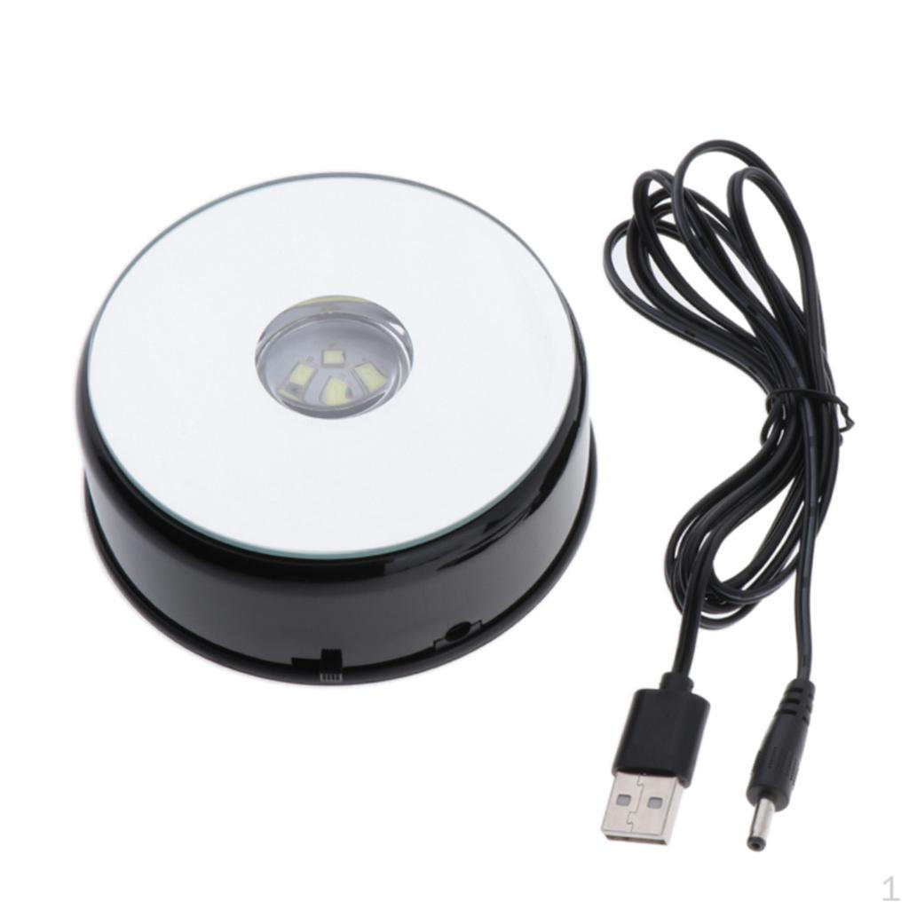 

Turntable Display, Degree Electric Rotating Stand for Jewelry, Watch, Digital Product, Glass,