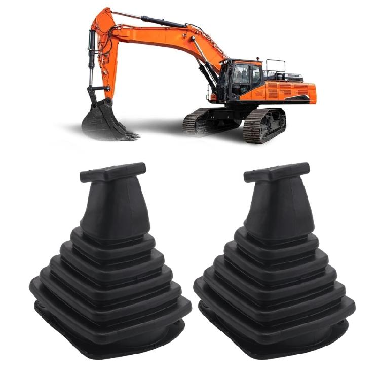 Reinforced Elastic Dust Covers Shield for Hydraulic Levers Protective Rubber Sleeves Construction Vehicle Handles 2pcs