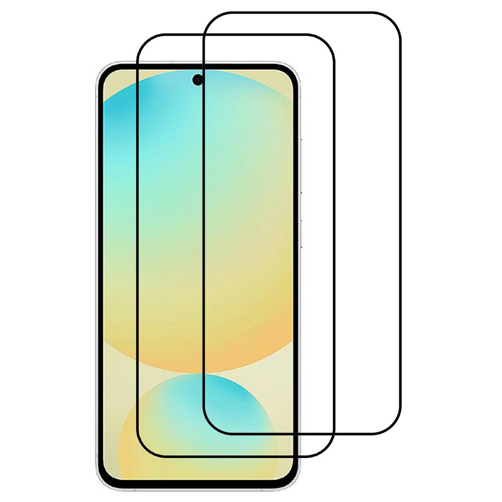 ITIETIE Für Samsung Galaxy S24 FE 2 Stück Gehärtetes Glas 2,5 mm Hoher Aluminium Displayschutz Seidendruckfolie