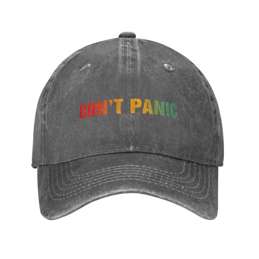 Don't Panic Baseball Caps Casual Distressed Denim Funny Political Quote Snapback Cap for Men Women Adjustable Caps Hat