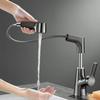 Pull Out Black Bathroom Sink Basin Faucet Hot and Cold Water Mixer Crane Lift Up and Down Chrome 360 Degree Mixer Tap Gray White