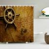 1 pcs Retro navigation sailboat printed shower curtain bathroom partition bathroom curtain with hooks home decorative curtain
