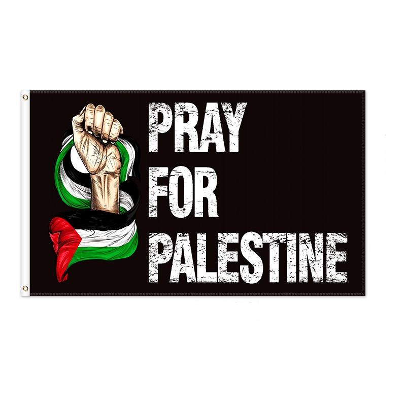 Palestinas flagga Premiumkvalitet Polyestermaterial Utomhusflagga Plastflaggstång Storleksalternativ tillgängliga Levande färger Lämplig för olika tillfällen