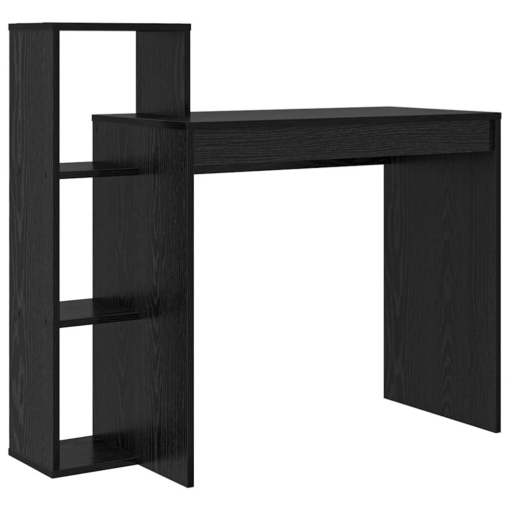 Desk with Shelf Black Oak Effect 100 X 40 X 90 Cm