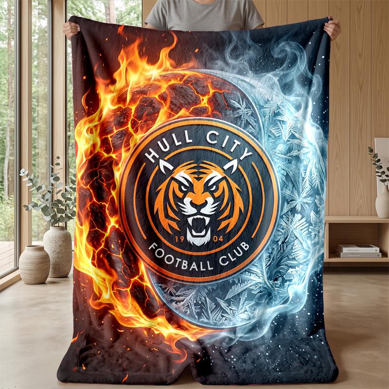 Hull City Football Print Flannel Blanket, Soft Warm Lightweight Throw Blanket for Sofa Bed Camping