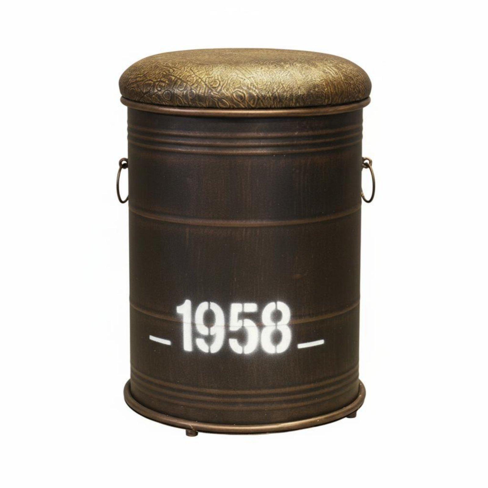 Oil Drum Storage Stool utilitarian aesthetic