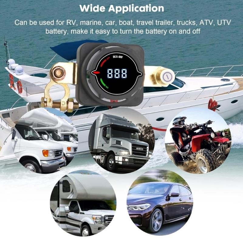 Battery Isolators Switches Battery Main Switches Easy Installation Flame Retardant Housing for Car Marine Applications