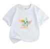 Kids Boys Girls Cute Flying Winged Star Print T-Shirt, 100% Cotton Casual Short Sleeve Crew Neck Tees, Adorable Cartoon Glowing Sparkly Star Pattern S