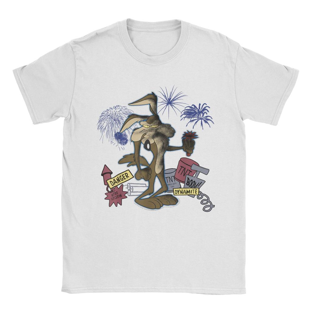 Men T-Shirt Wile E. Coyotes TNT Portrait Novelty Pure Cotton Tee Shirt Short Sleeve T Shirt Crew Neck Clothing Plus Size