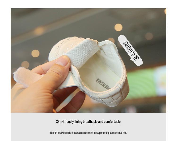 Weiche Sohle Rutschfeste Lauflernschuhe Prinzessin Schuhe - Klettverschluss Frühling/Herbst Mädchenschuhe