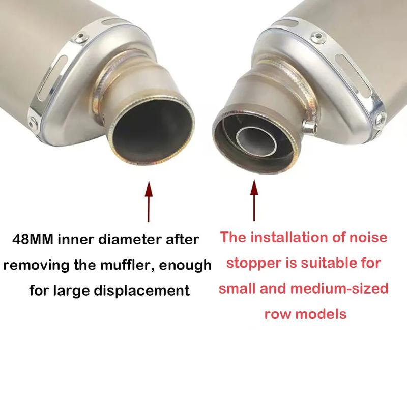 51mm Universal Motorcycle Exhaust Stainless Steel Muffler Escape 310 370 440 Mm Pipe 100cc-1000cc ATV GP Scooter For Fz6 Pcx125