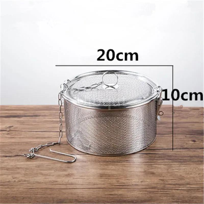 Kulatý otvor 304 nerezová ocelová kořenící taška na omáčku, polévku, chuť koření, košík, solný hrnec, oddělovač strusky, cedník, sítka