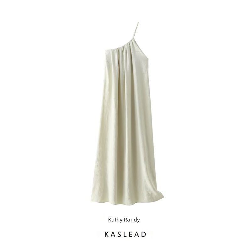 Kaslead New Arrival Women's Clothing Fashion Style Fashion Casual Asymmetric Neckline Midi Skirt Dress 0264067