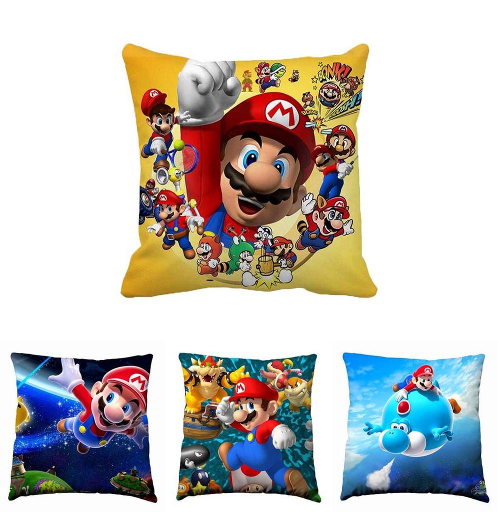 Super Mario Motiv Kissenbezug 177 Zoll Reißverschluss Kissenhülle Buntes Muster Für Wohnzimmer Dekoration