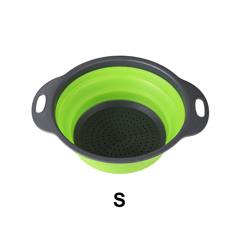 Silicone world Folding Drain Basket Fruit Vegetable Washing Basket Strainer Colander Collapsible Drainer Kitchen Storage Tools