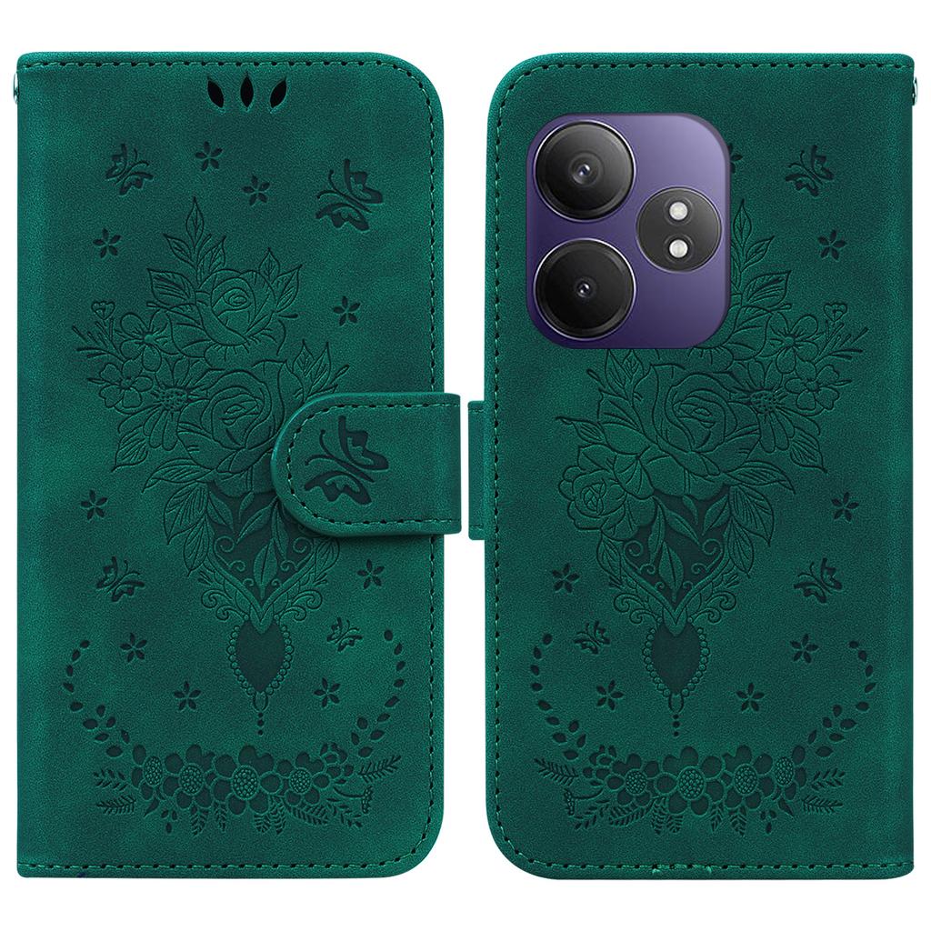 Etui dla Realme GT Neo6 SE 5G/Neo6 5G/6T 5G/6 5G, Portfel ze skóry PU, Pokrowiec na telefon z nadrukiem motyla i kwiatów