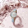 CURREN 9080 Women's Ultra-Thin Mother-of-Pearl Dial Waterproof Watch with Leather Strap