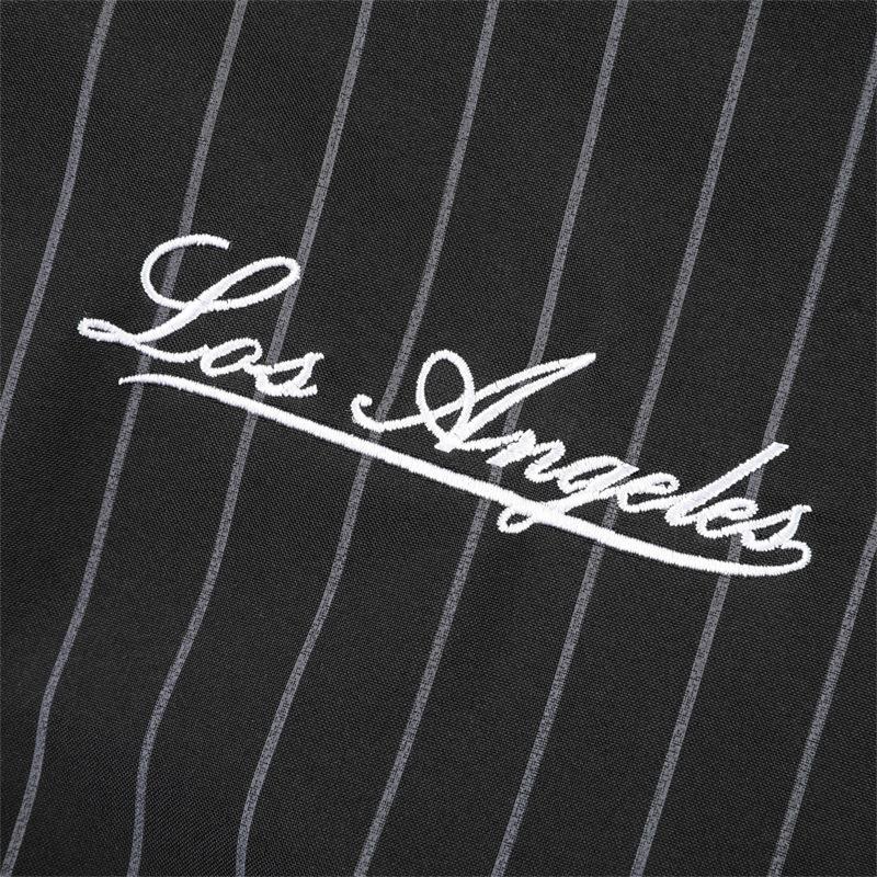 Dünne bedruckte große Bild vertikal gestreifte Stoff Ärmeltasche Herrenjacke Baseballuniformjacke